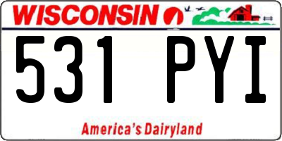 WI license plate 531PYI