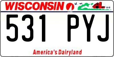 WI license plate 531PYJ