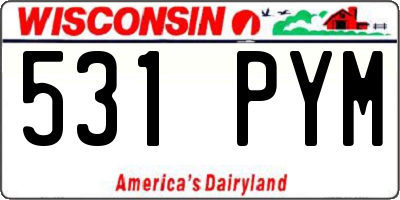 WI license plate 531PYM