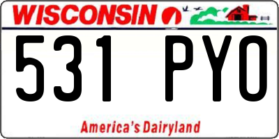 WI license plate 531PYO