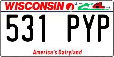 WI license plate 531PYP