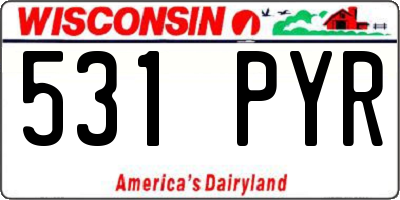 WI license plate 531PYR