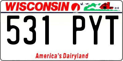 WI license plate 531PYT