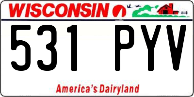 WI license plate 531PYV