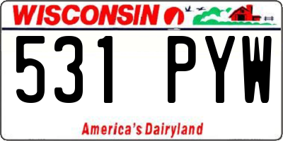 WI license plate 531PYW