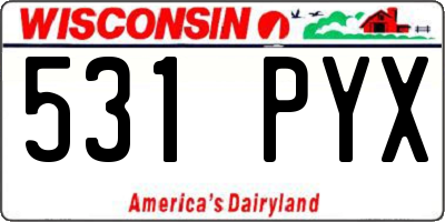 WI license plate 531PYX