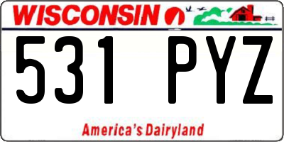 WI license plate 531PYZ