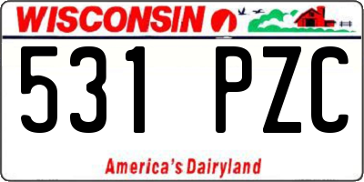 WI license plate 531PZC