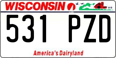 WI license plate 531PZD
