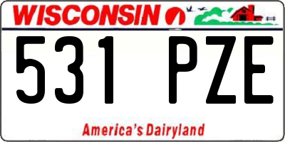 WI license plate 531PZE