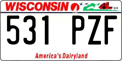 WI license plate 531PZF