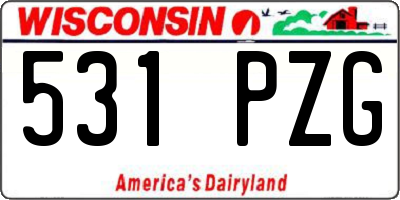 WI license plate 531PZG