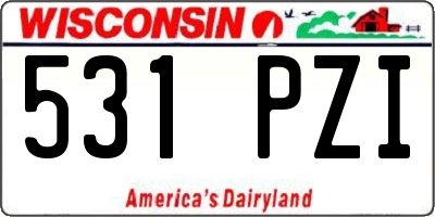 WI license plate 531PZI