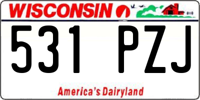 WI license plate 531PZJ