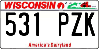 WI license plate 531PZK