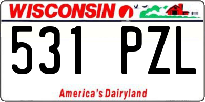 WI license plate 531PZL