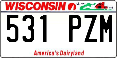 WI license plate 531PZM