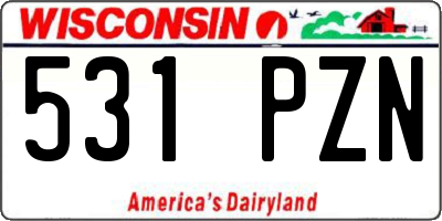 WI license plate 531PZN