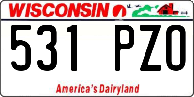 WI license plate 531PZO