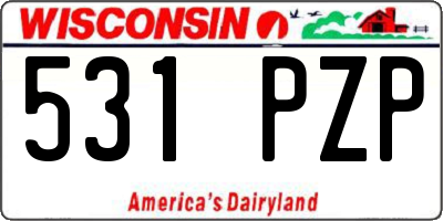 WI license plate 531PZP