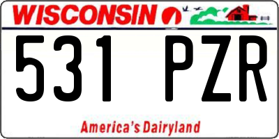 WI license plate 531PZR