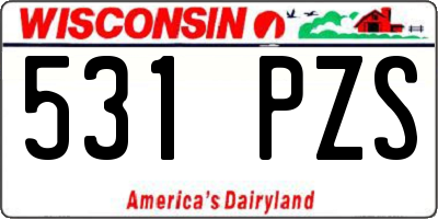 WI license plate 531PZS