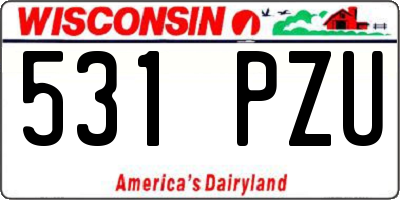 WI license plate 531PZU