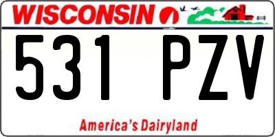 WI license plate 531PZV