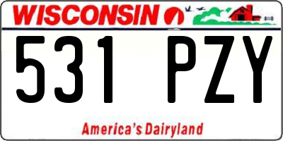 WI license plate 531PZY