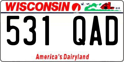 WI license plate 531QAD