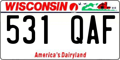 WI license plate 531QAF