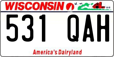 WI license plate 531QAH