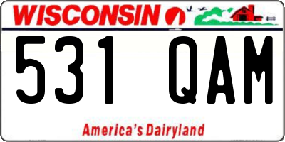 WI license plate 531QAM