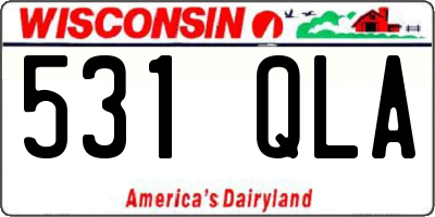 WI license plate 531QLA