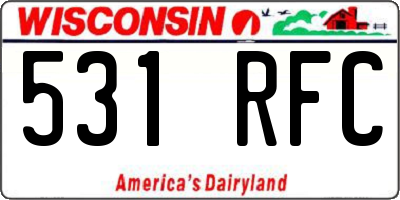 WI license plate 531RFC