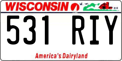 WI license plate 531RIY