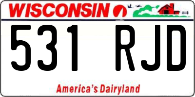 WI license plate 531RJD