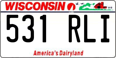 WI license plate 531RLI