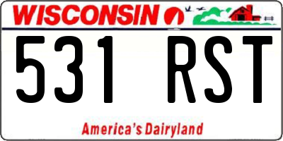 WI license plate 531RST