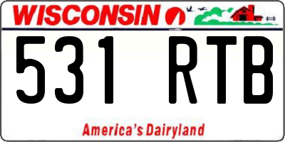 WI license plate 531RTB