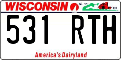 WI license plate 531RTH