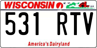 WI license plate 531RTV