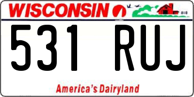 WI license plate 531RUJ