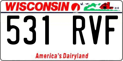 WI license plate 531RVF