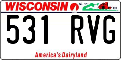 WI license plate 531RVG