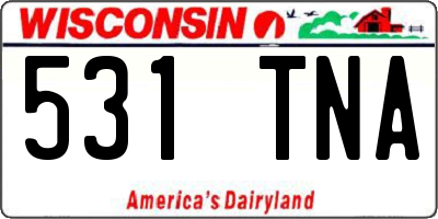 WI license plate 531TNA