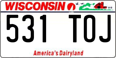 WI license plate 531TOJ