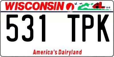 WI license plate 531TPK