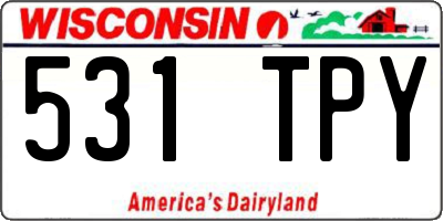 WI license plate 531TPY