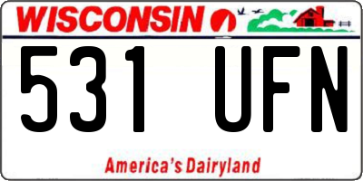 WI license plate 531UFN